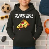 Only Here For Pizza Kids Hoodie thumb 2