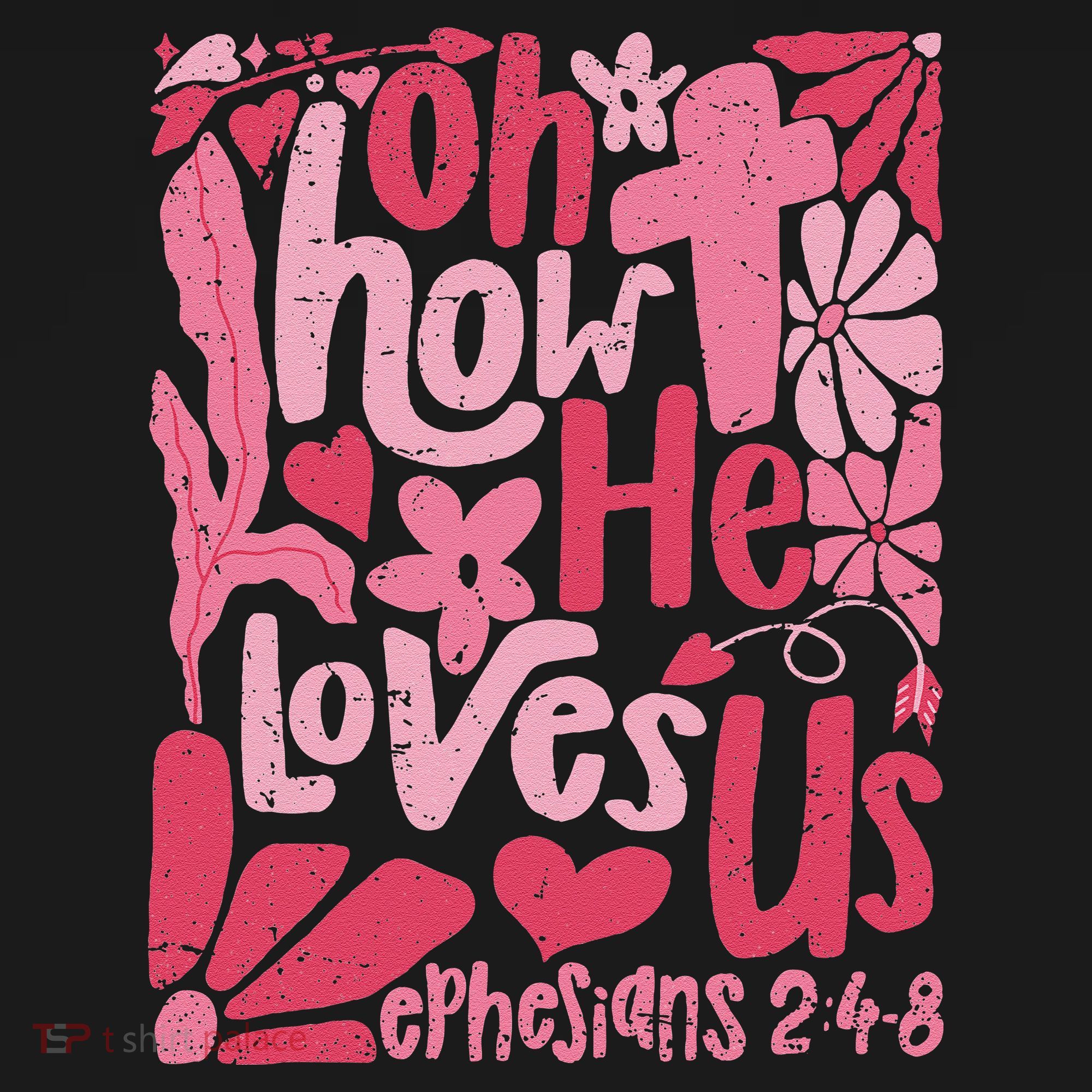 Oh How He Loves Us Boho Valentine Flower Jesus Christian Baby Bodysuit