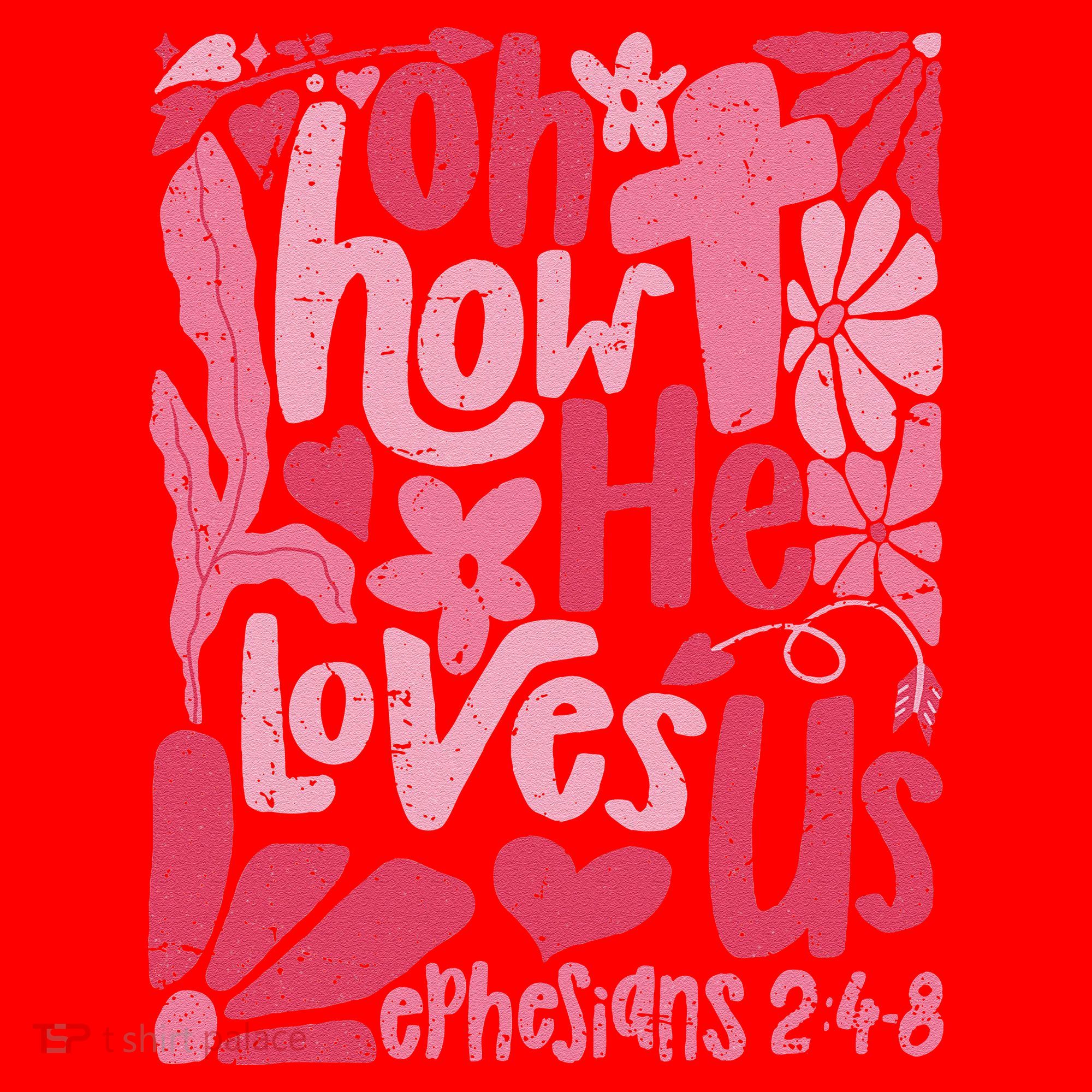 Oh How He Loves Us Boho Valentine Flower Jesus Christian Santa Hat
