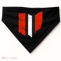Ohio Cleveland Stripe Football USA-Made Doggie Bandana thumb 0