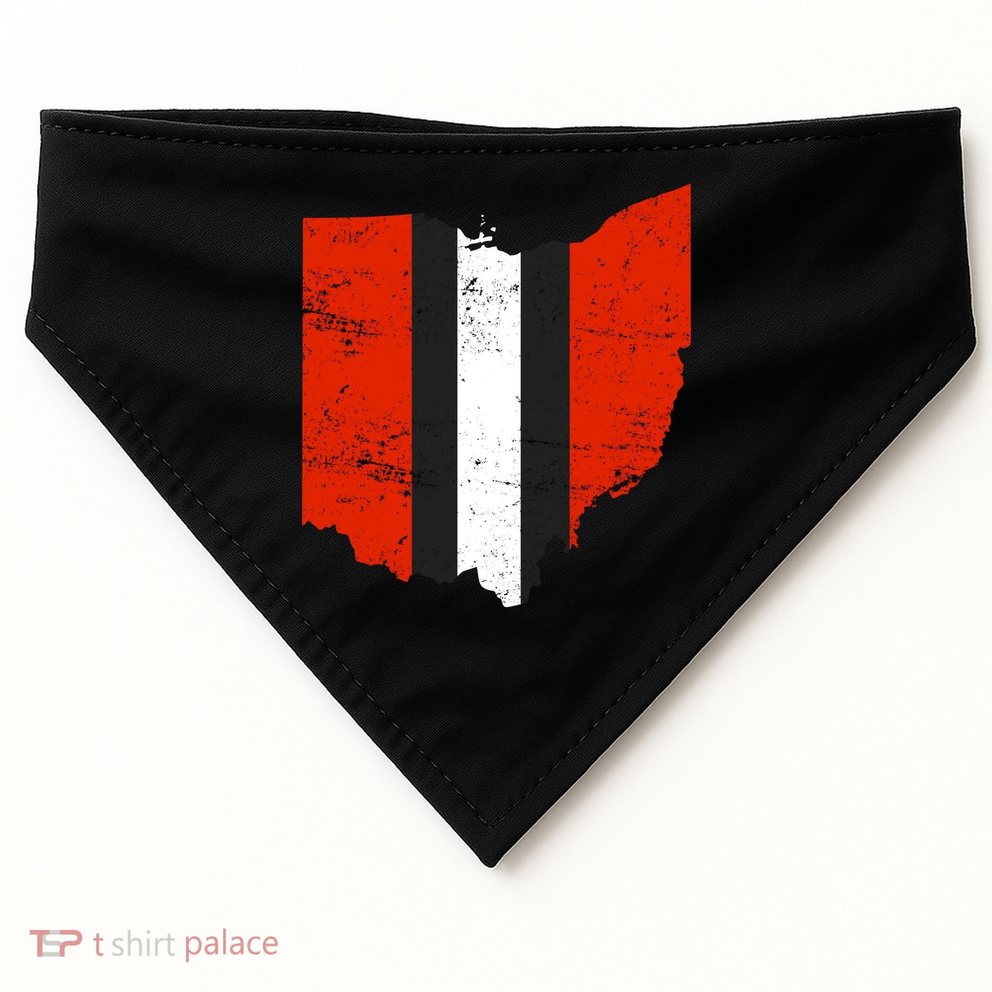 Ohio Cleveland Stripe Football USA-Made Doggie Bandana