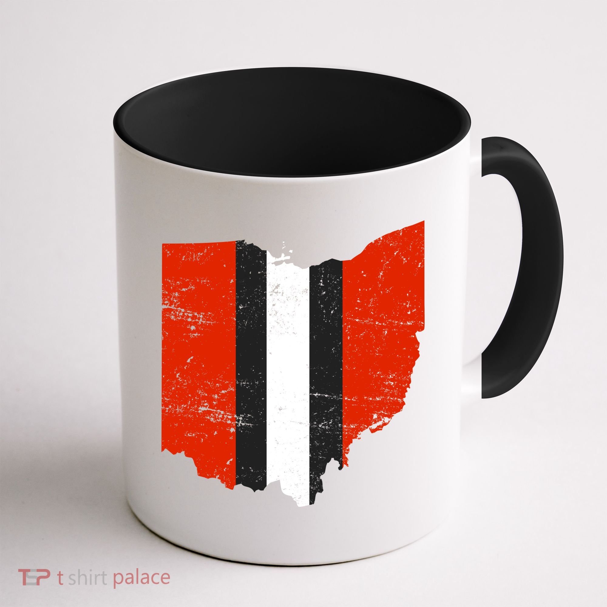 Ohio Cleveland Stripe Football Coffee Mug