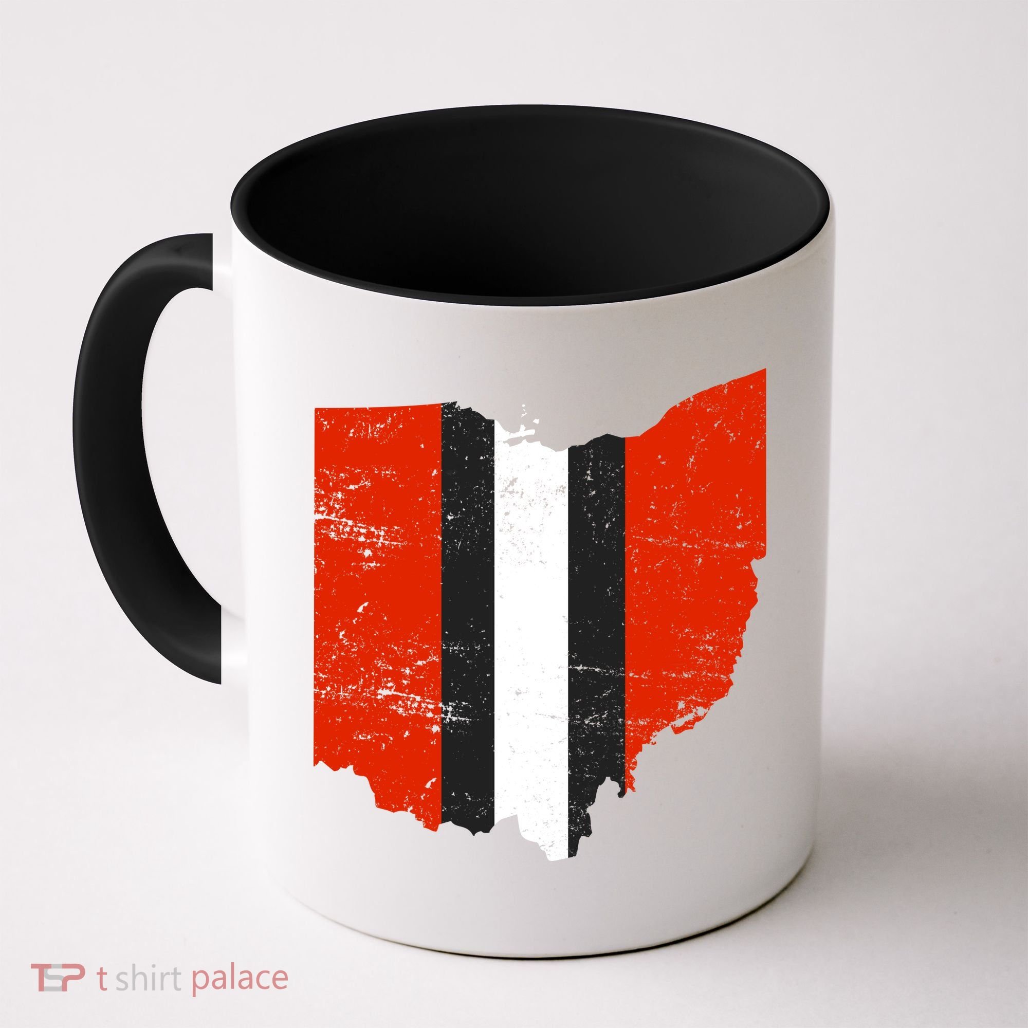 Ohio Cleveland Stripe Football Coffee Mug