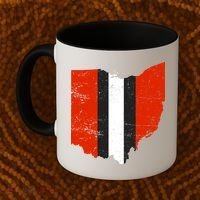 Ohio Cleveland Stripe Football Coffee Mug thumb 2