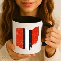 Ohio Cleveland Stripe Football Coffee Mug thumb 3