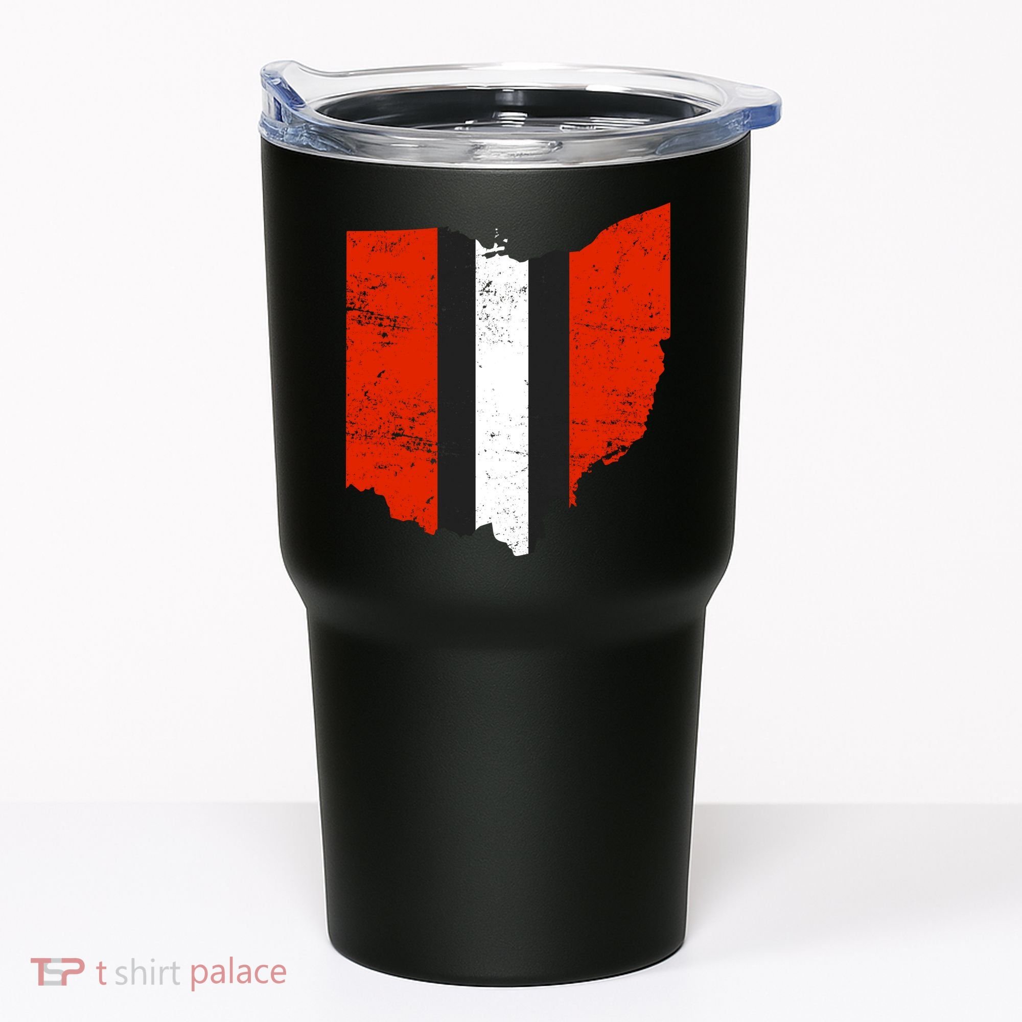 Ohio Cleveland Stripe Football Tumbler