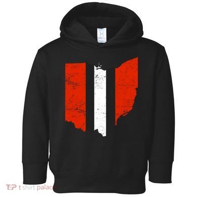 Ohio Cleveland Stripe Football Toddler Hoodie