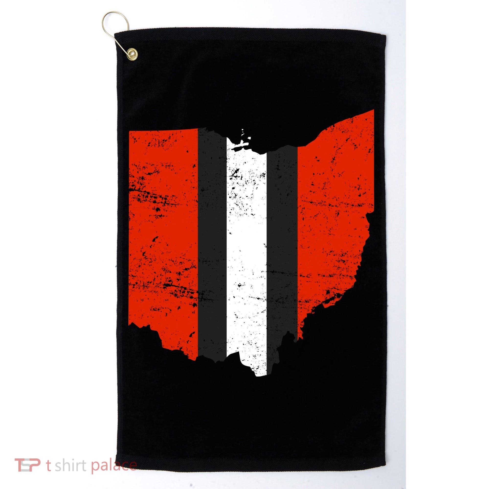 Ohio Cleveland Stripe Football Golf Towel