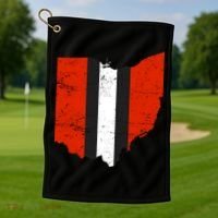 Ohio Cleveland Stripe Football Golf Towel thumb 1
