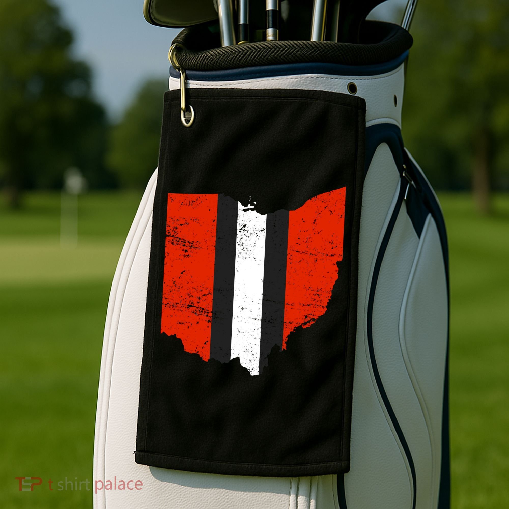 Ohio Cleveland Stripe Football Golf Towel