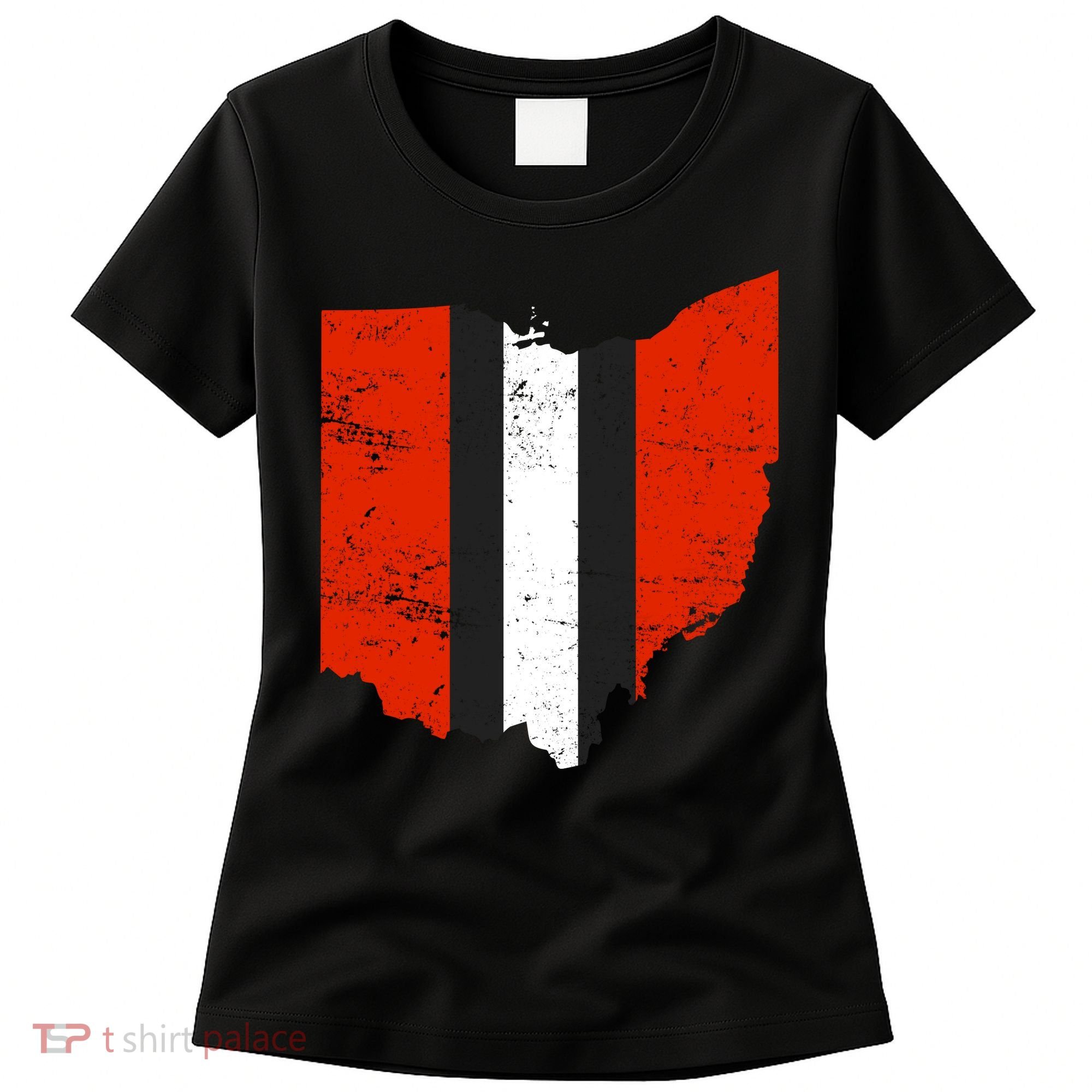 Ohio Cleveland Stripe Football Women's T-Shirt