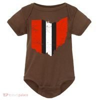 Ohio Cleveland Stripe Football Baby Bodysuit thumb 0