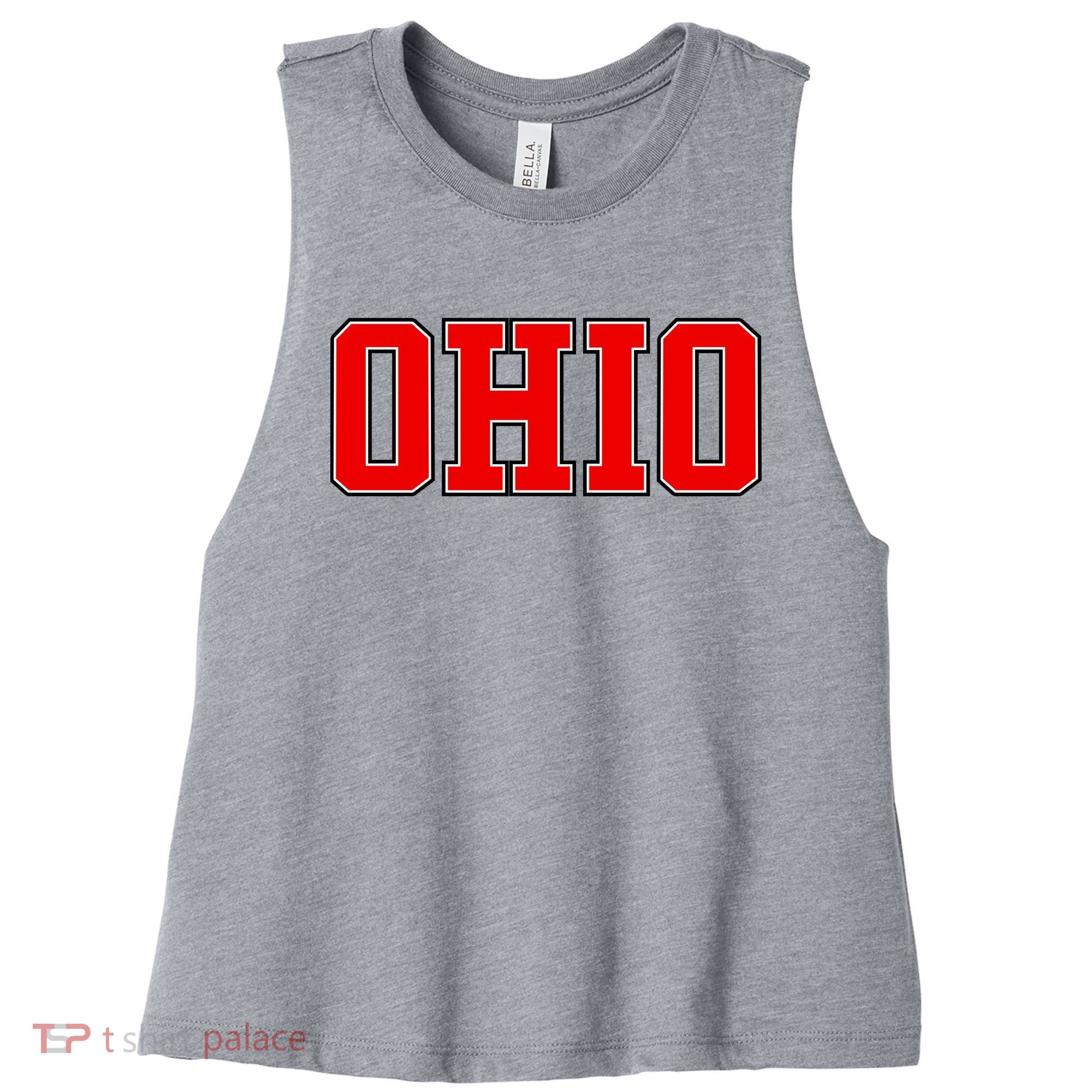 Ohio Jersey Block Logo Women's Racerback Cropped Tank