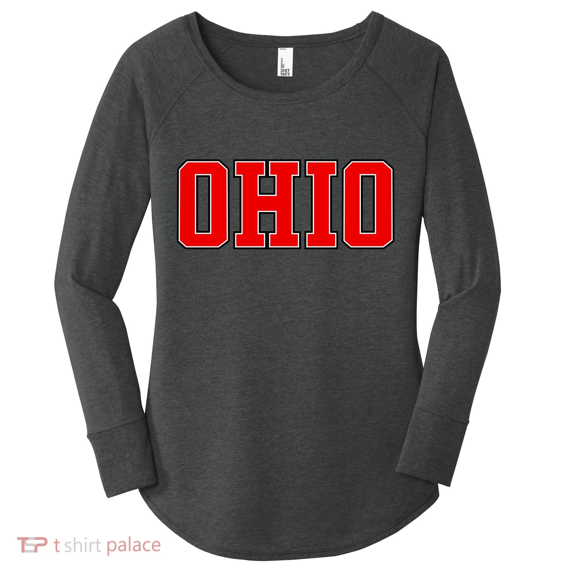 Ohio Jersey Block Logo Women's Perfect Tri Tunic Long Sleeve Shirt
