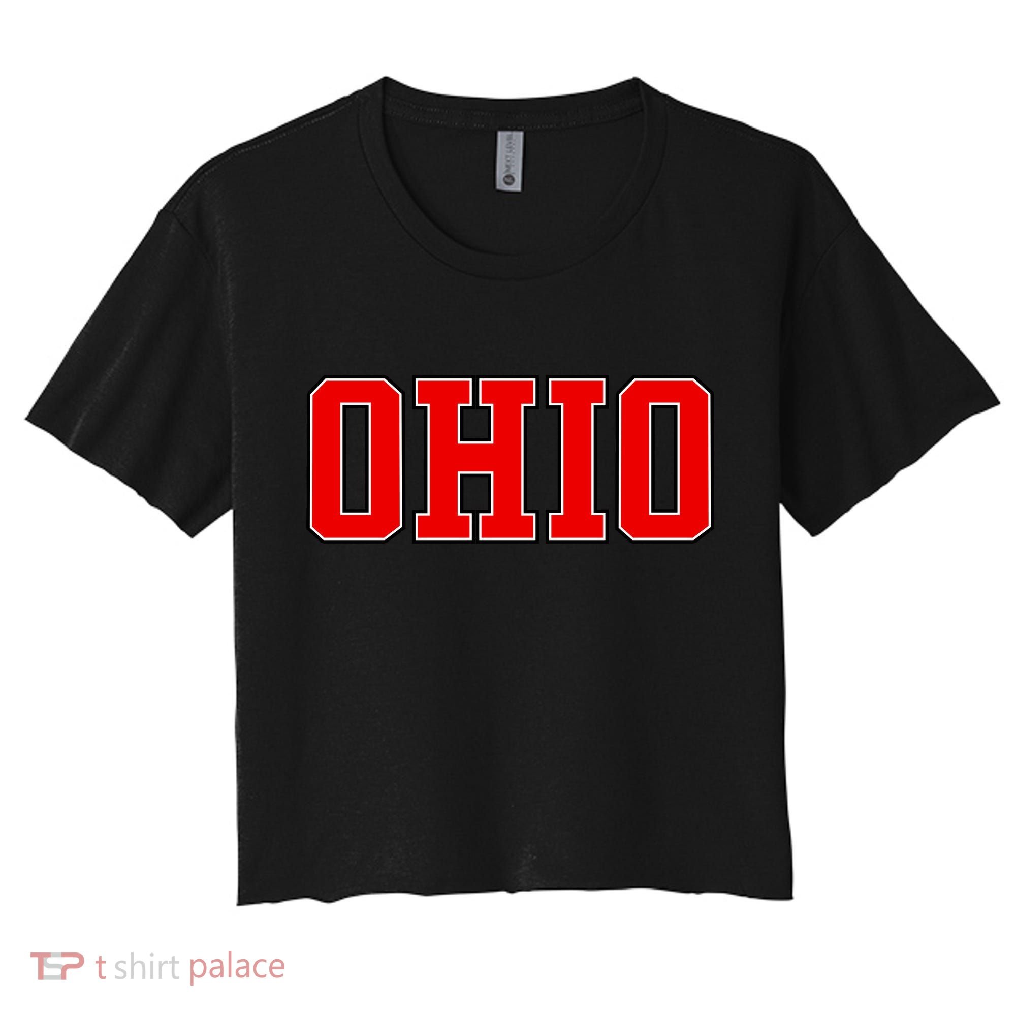 Ohio Jersey Block Logo Women's Crop Top Tee