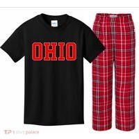 Ohio Jersey Block Logo Kids Plaid Pajama Set thumb 0