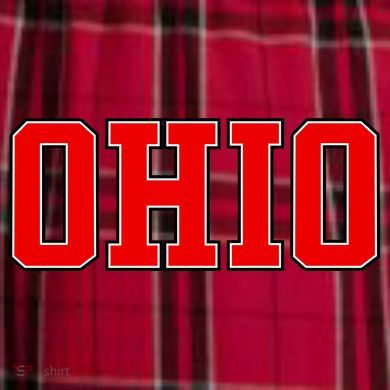 Ohio Jersey Block Logo Men's Flannel Plaid Pajama Pants