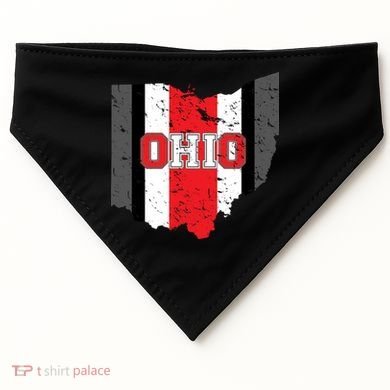 Ohio State Pride Striped USA-Made Doggie Bandana