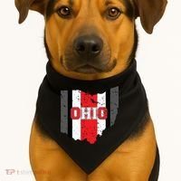 Ohio State Pride Striped USA-Made Doggie Bandana thumb 1