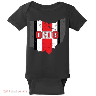 Ohio State Pride Striped Baby Bodysuit
