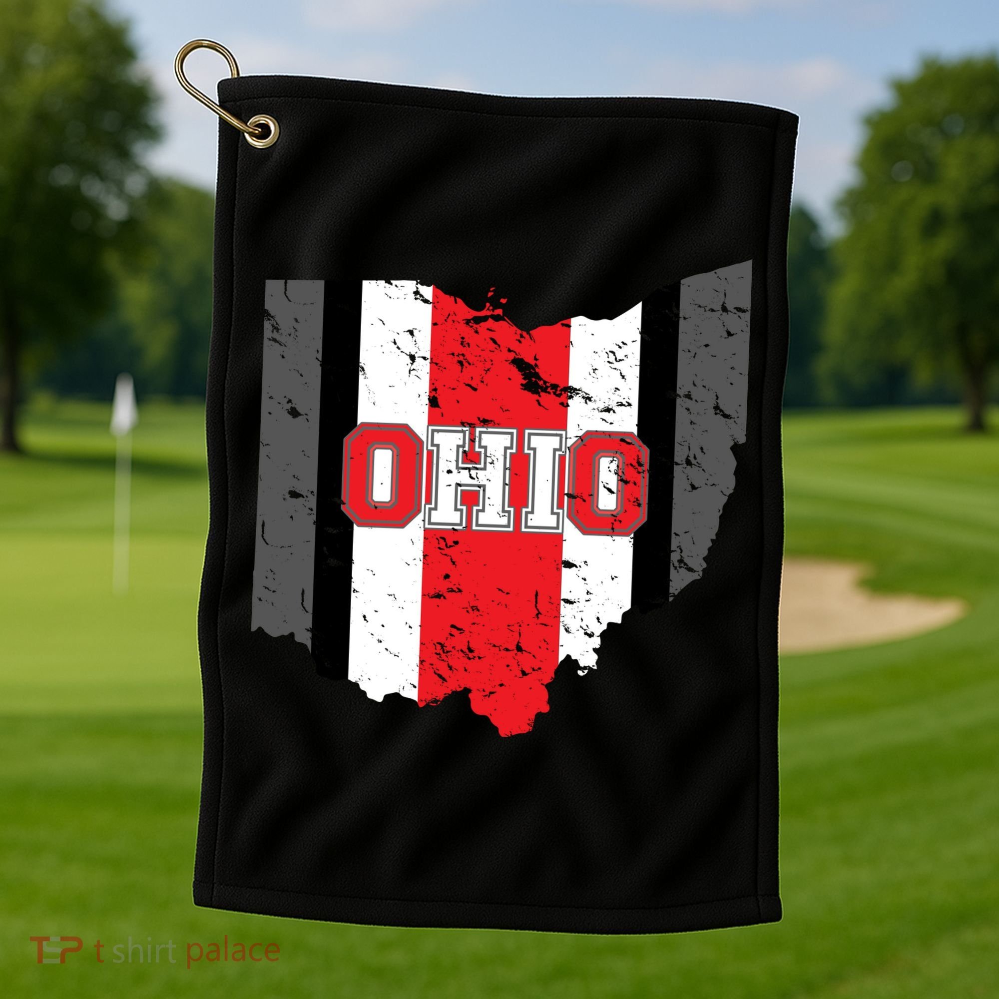 Ohio State Pride Striped Golf Towel