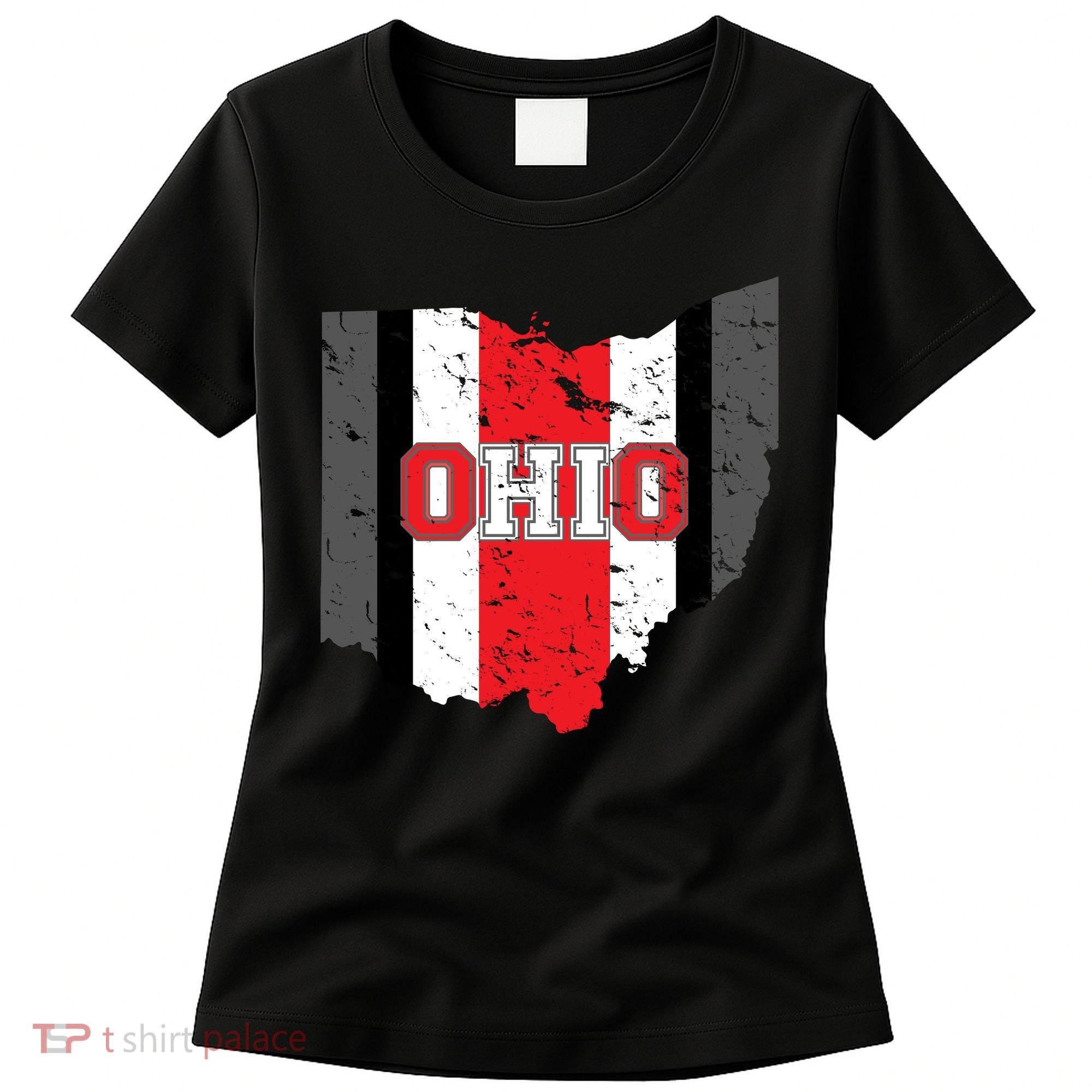 Ohio State Pride Striped Women's T-Shirt