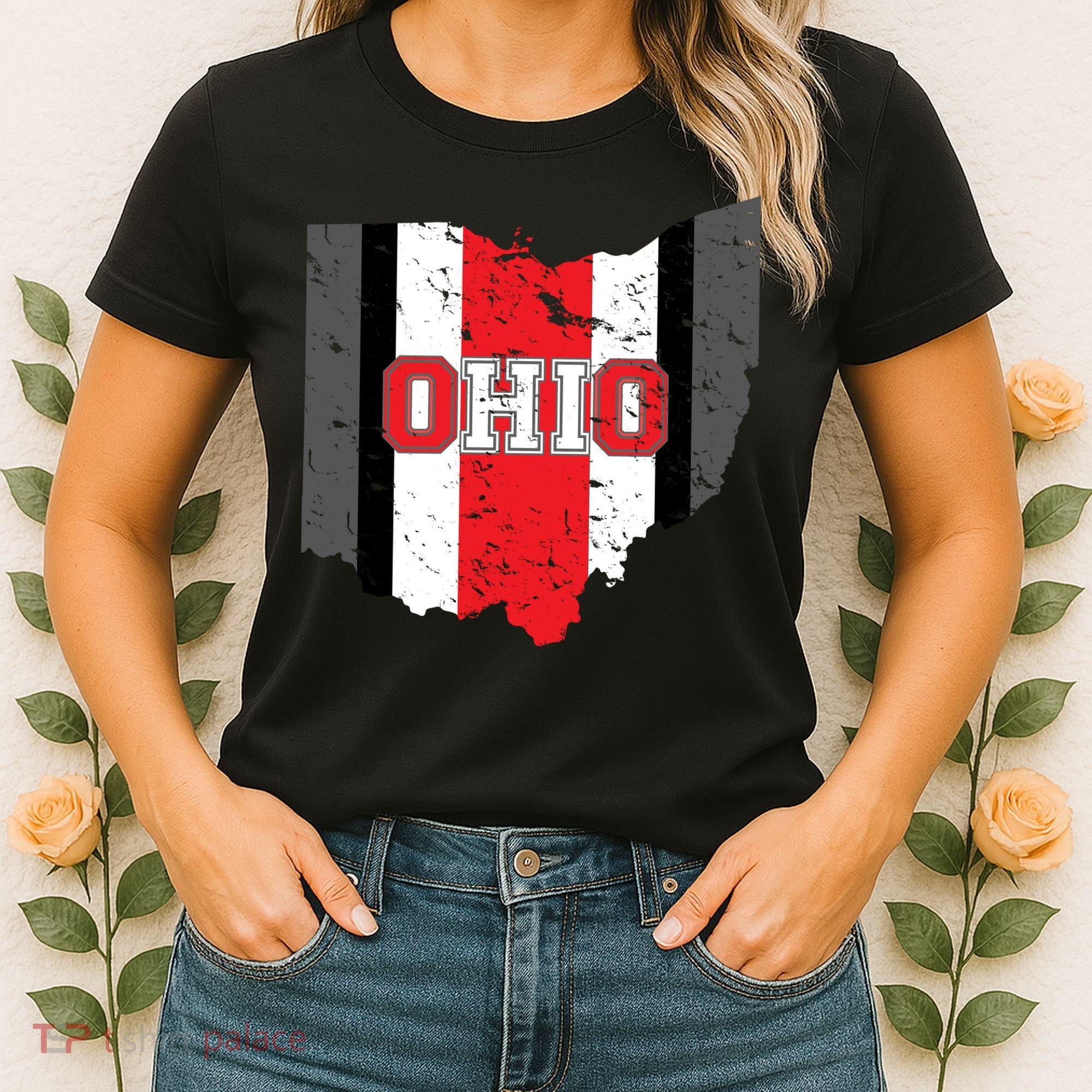 Ohio State Pride Striped Women's T-Shirt