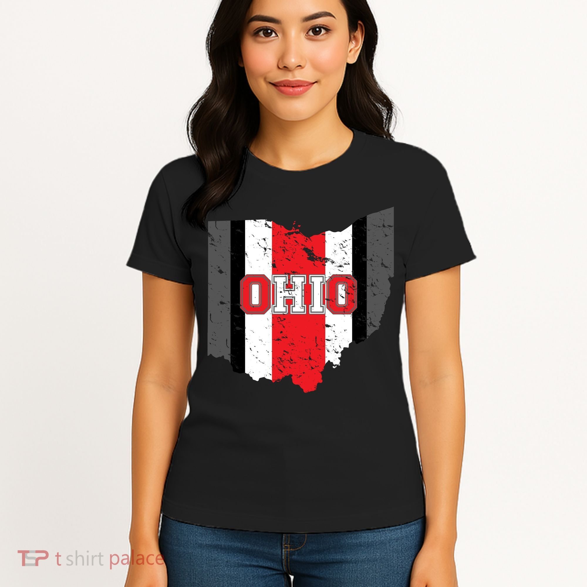 Ohio State Pride Striped Women's T-Shirt