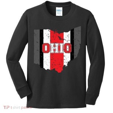 Ohio State Pride Striped Kids Long Sleeve Shirt