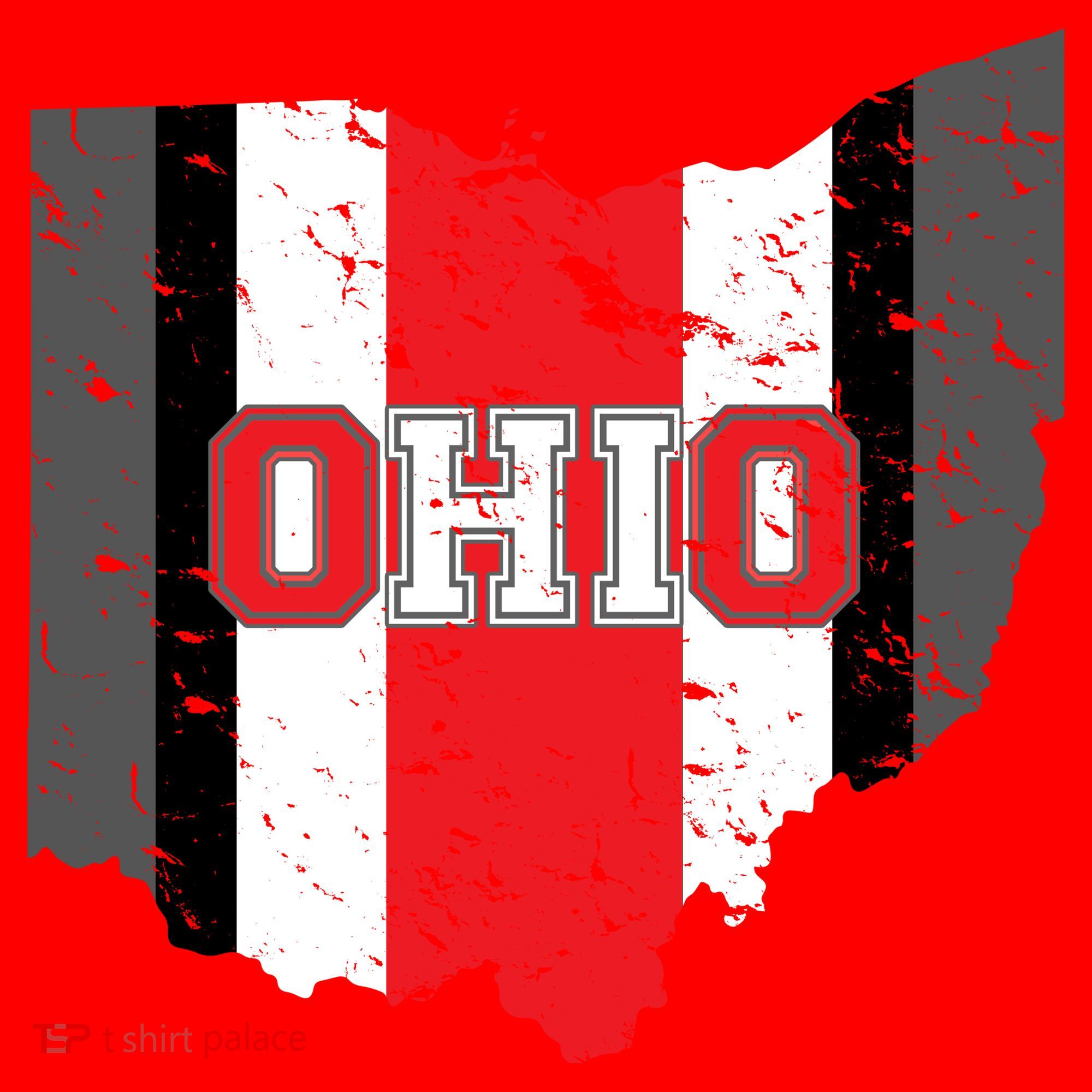 Ohio State Pride Striped Santa Hat