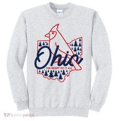 Ohio The Heart Of It All State Bird Cardinal Sweatshirt
