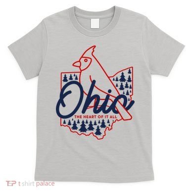 Ohio The Heart Of It All State Bird Cardinal T-Shirt