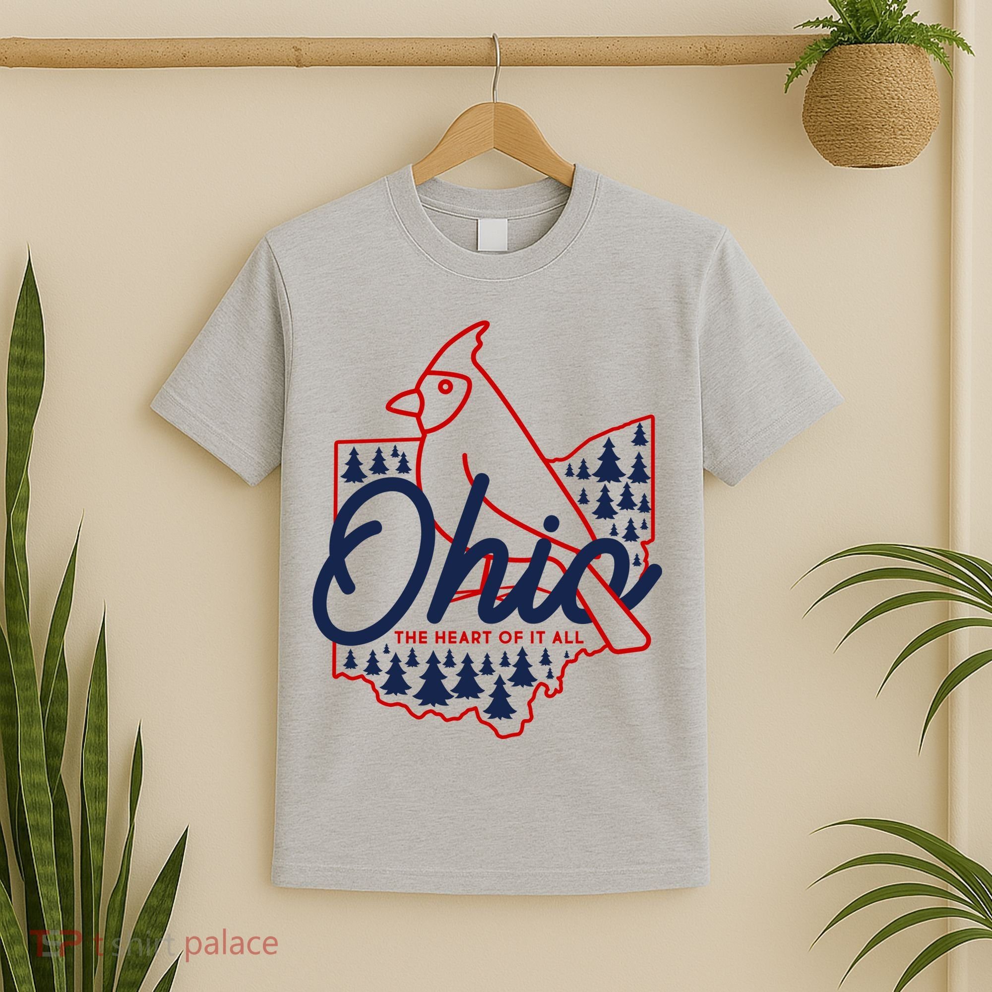 Ohio The Heart Of It All State Bird Cardinal T-Shirt