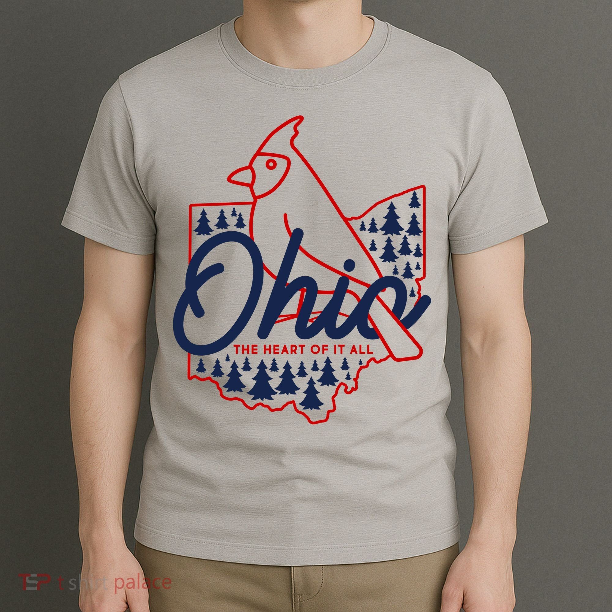 Ohio The Heart Of It All State Bird Cardinal T-Shirt