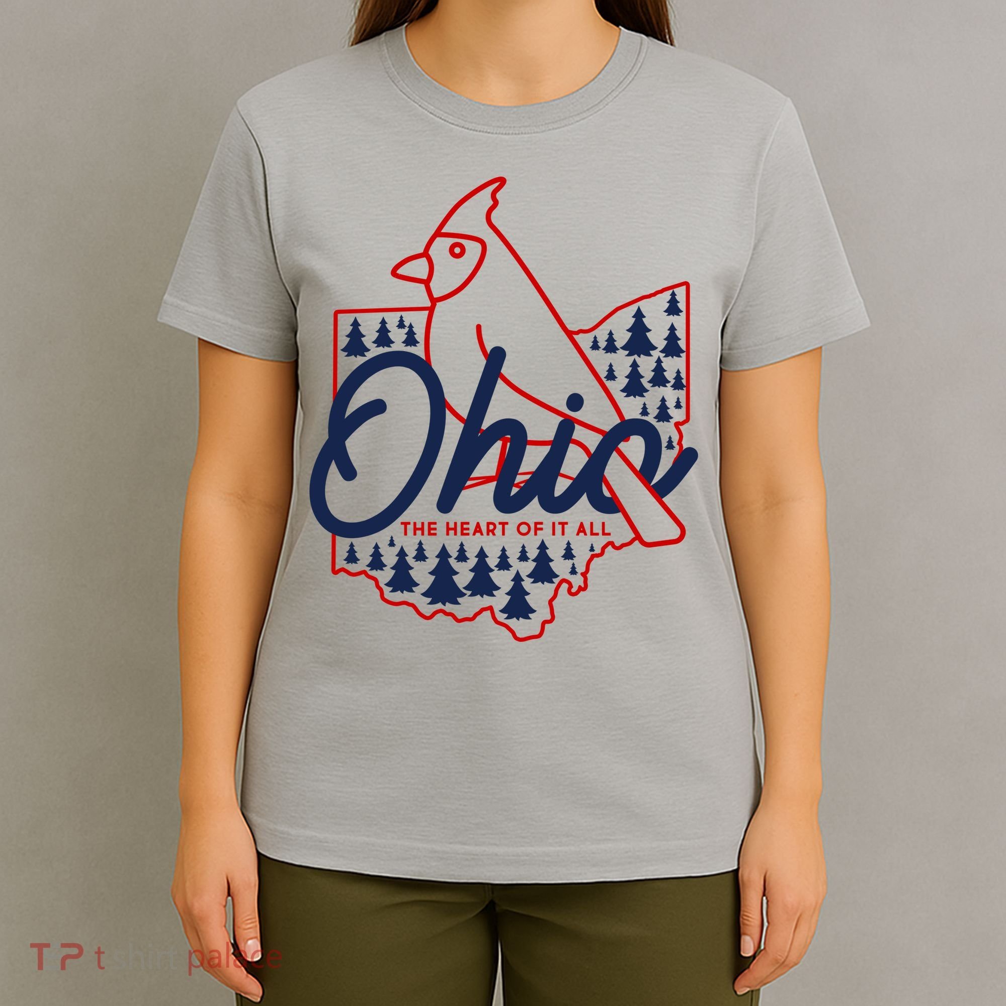 Ohio The Heart Of It All State Bird Cardinal T-Shirt