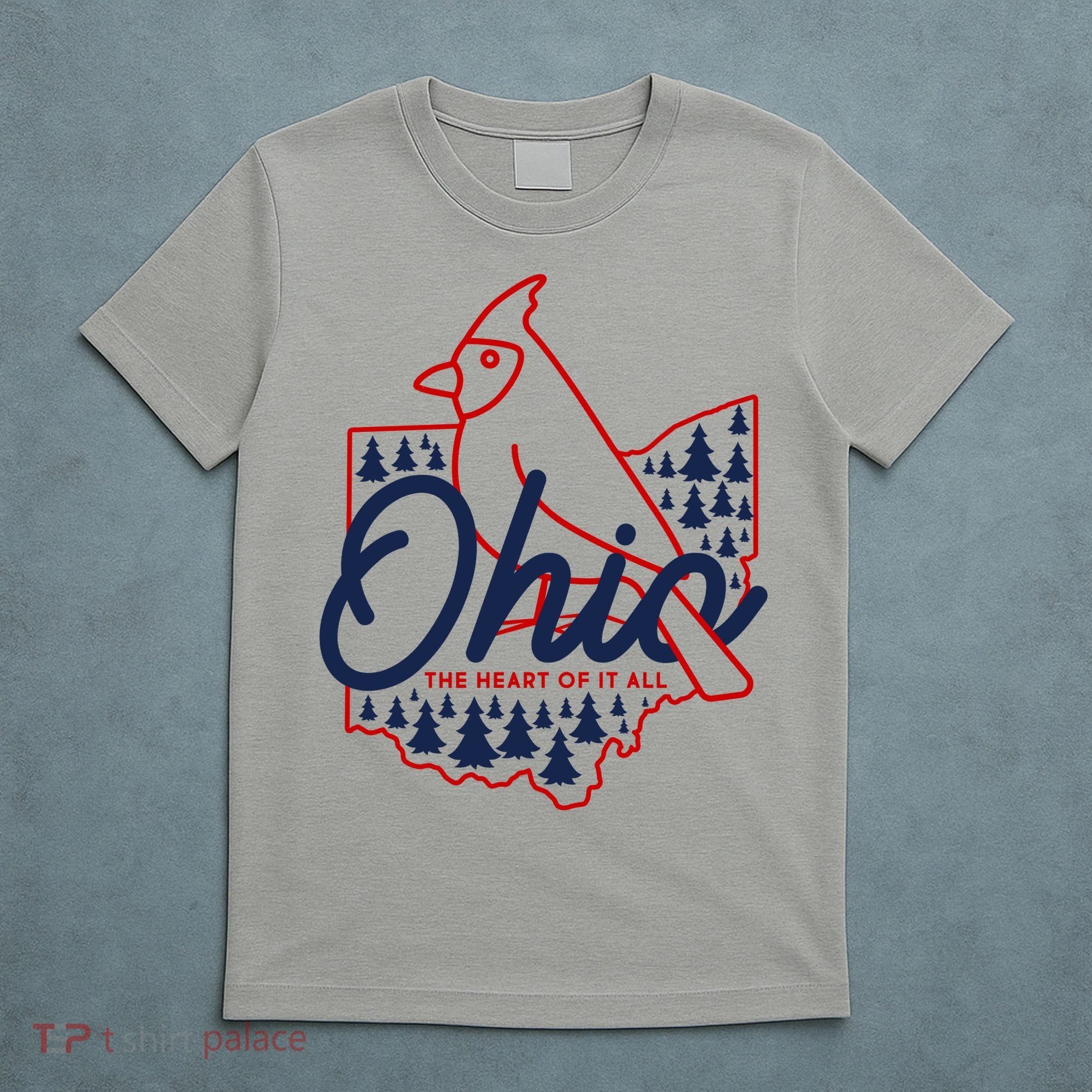 Ohio The Heart Of It All State Bird Cardinal T-Shirt