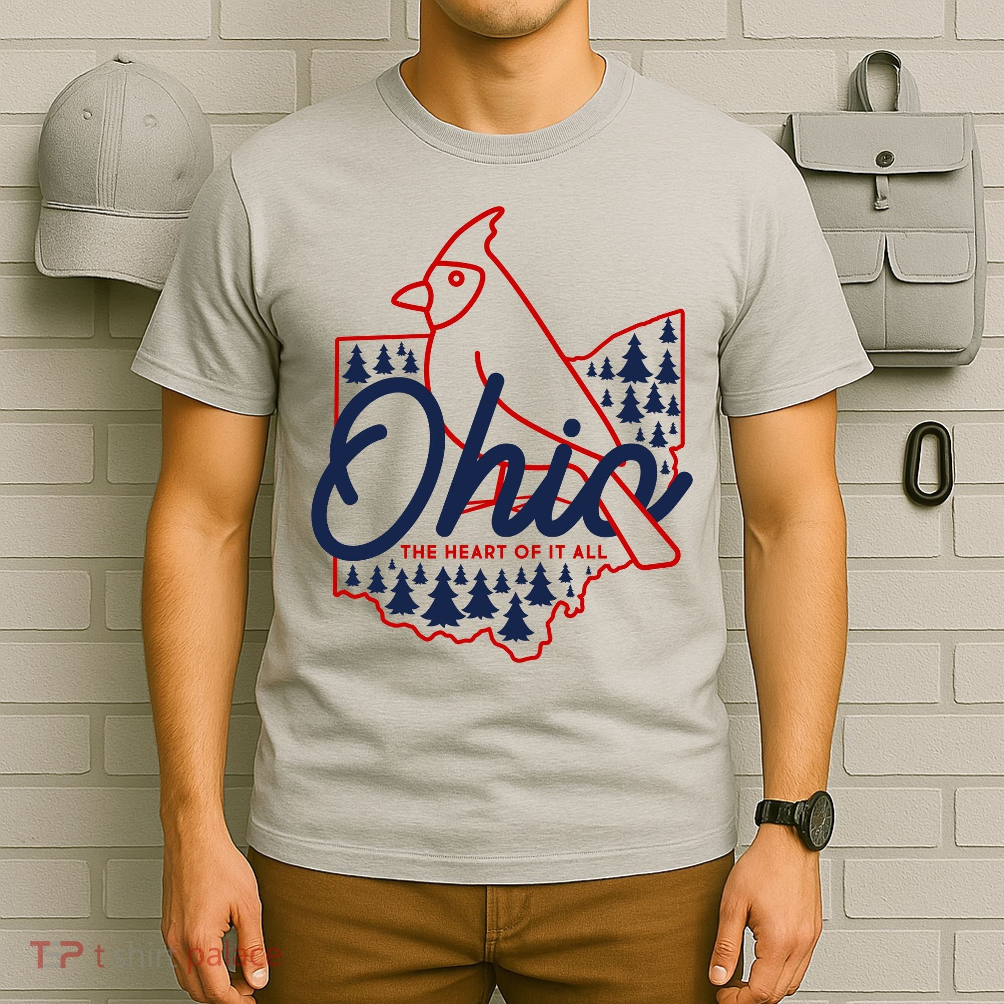 Ohio The Heart Of It All State Bird Cardinal T-Shirt