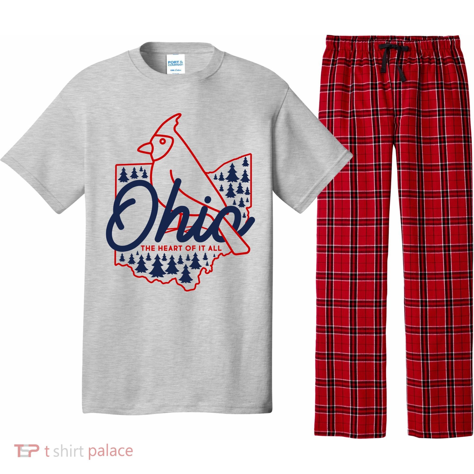 Ohio The Heart Of It All State Bird Cardinal Pajama Set