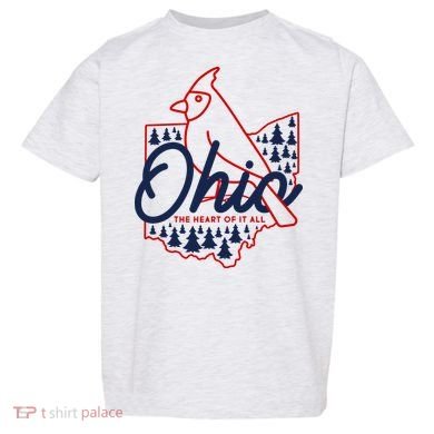 Ohio The Heart Of It All State Bird Cardinal Toddler T-Shirt