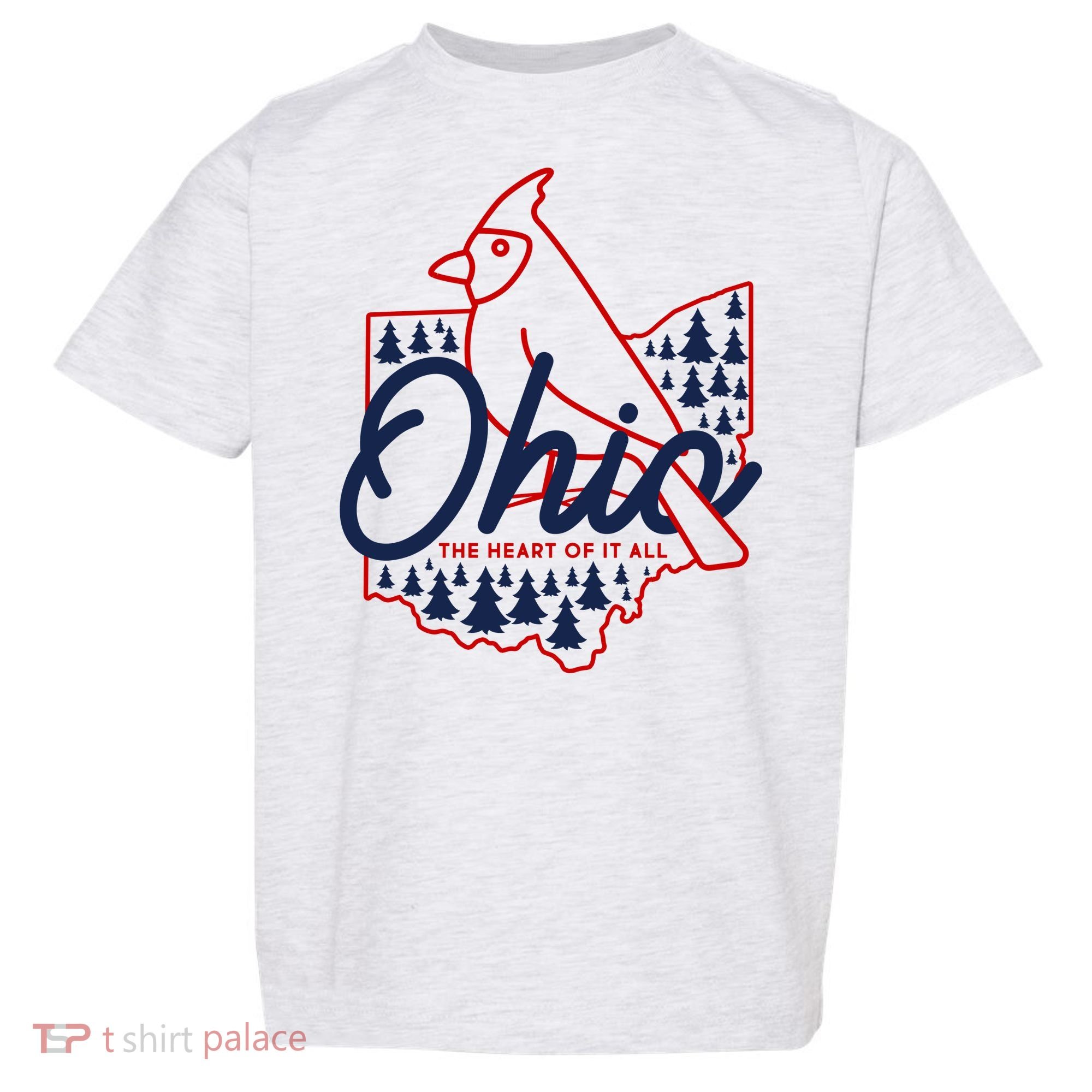 Ohio The Heart Of It All State Bird Cardinal Toddler T-Shirt