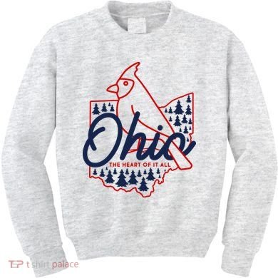Ohio The Heart Of It All State Bird Cardinal Kids Sweatshirt