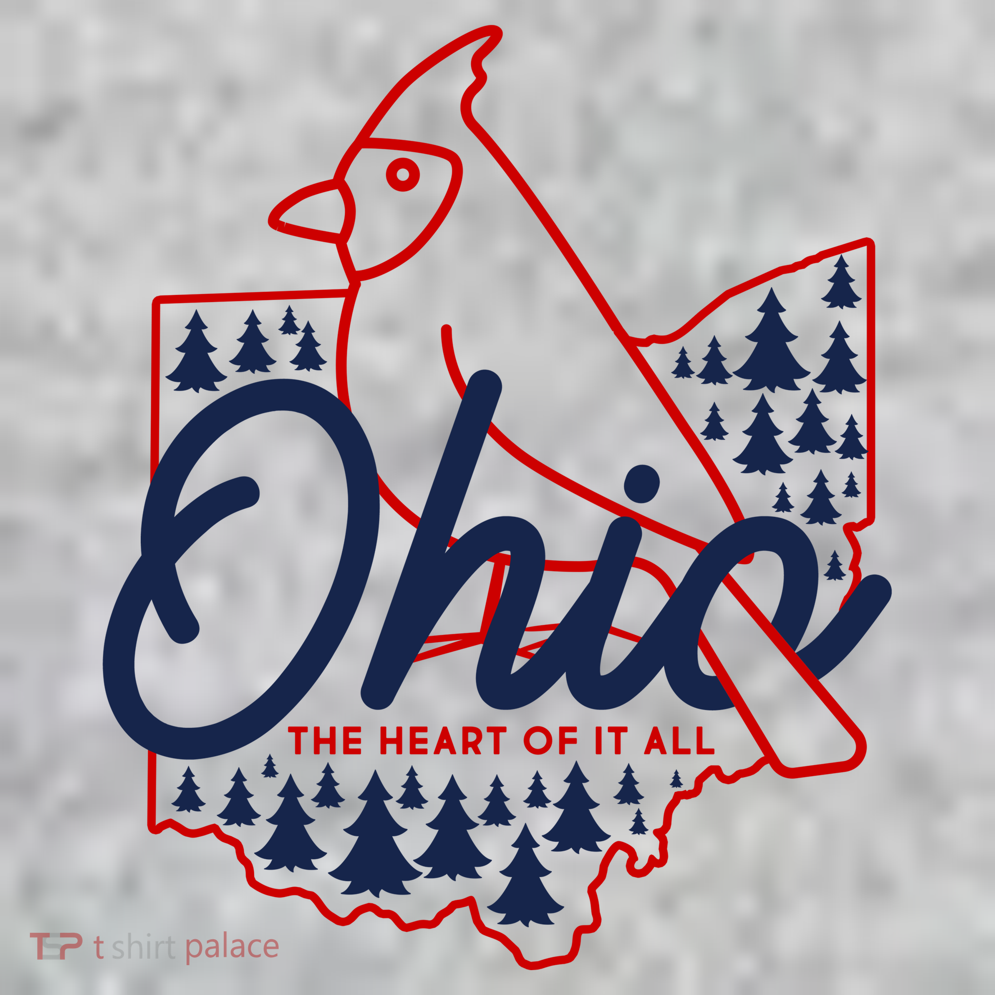 Ohio The Heart Of It All State Bird Cardinal Kids Sweatshirt