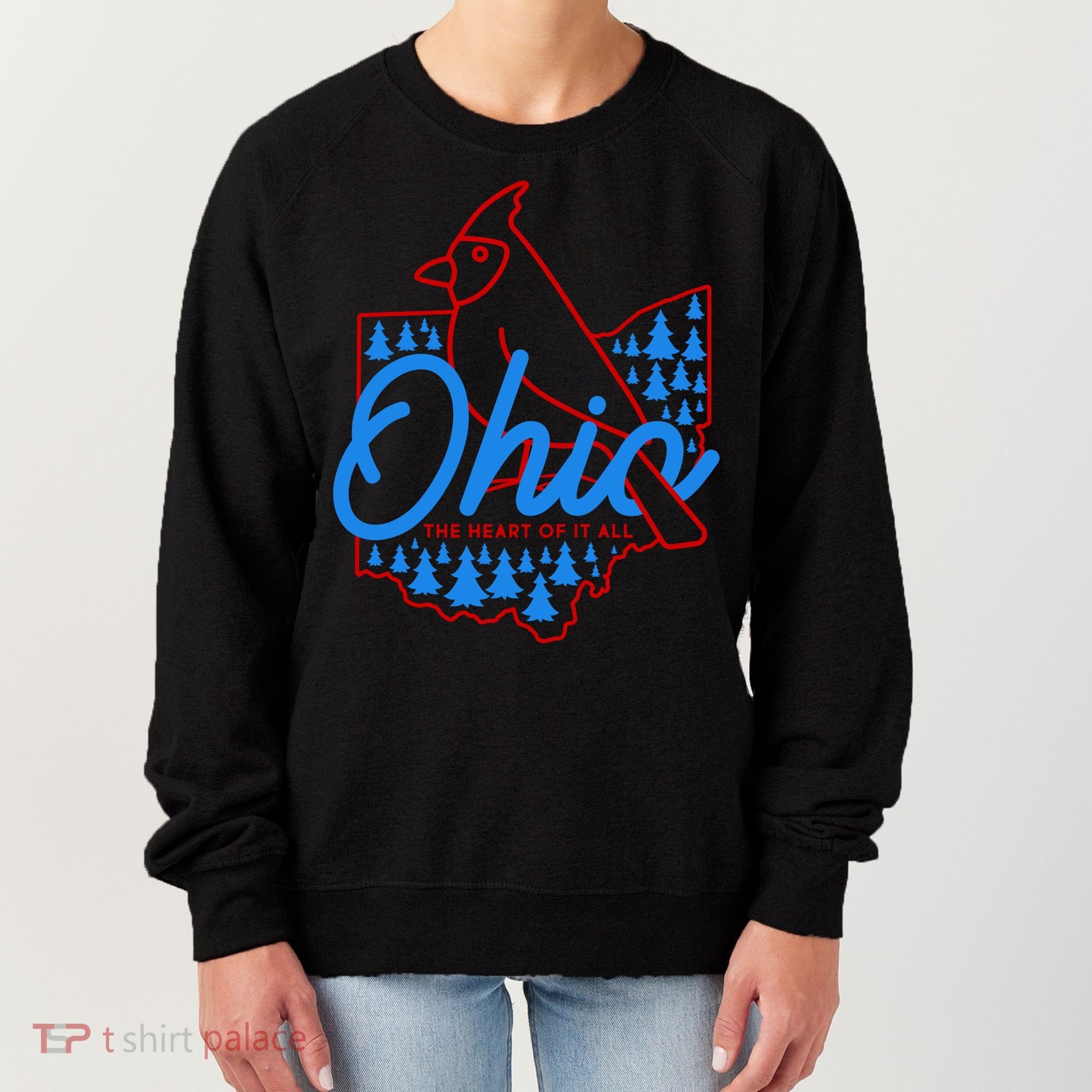 Ohio The Heart Of It All State Bird Cardinal Women's Sweatshirt