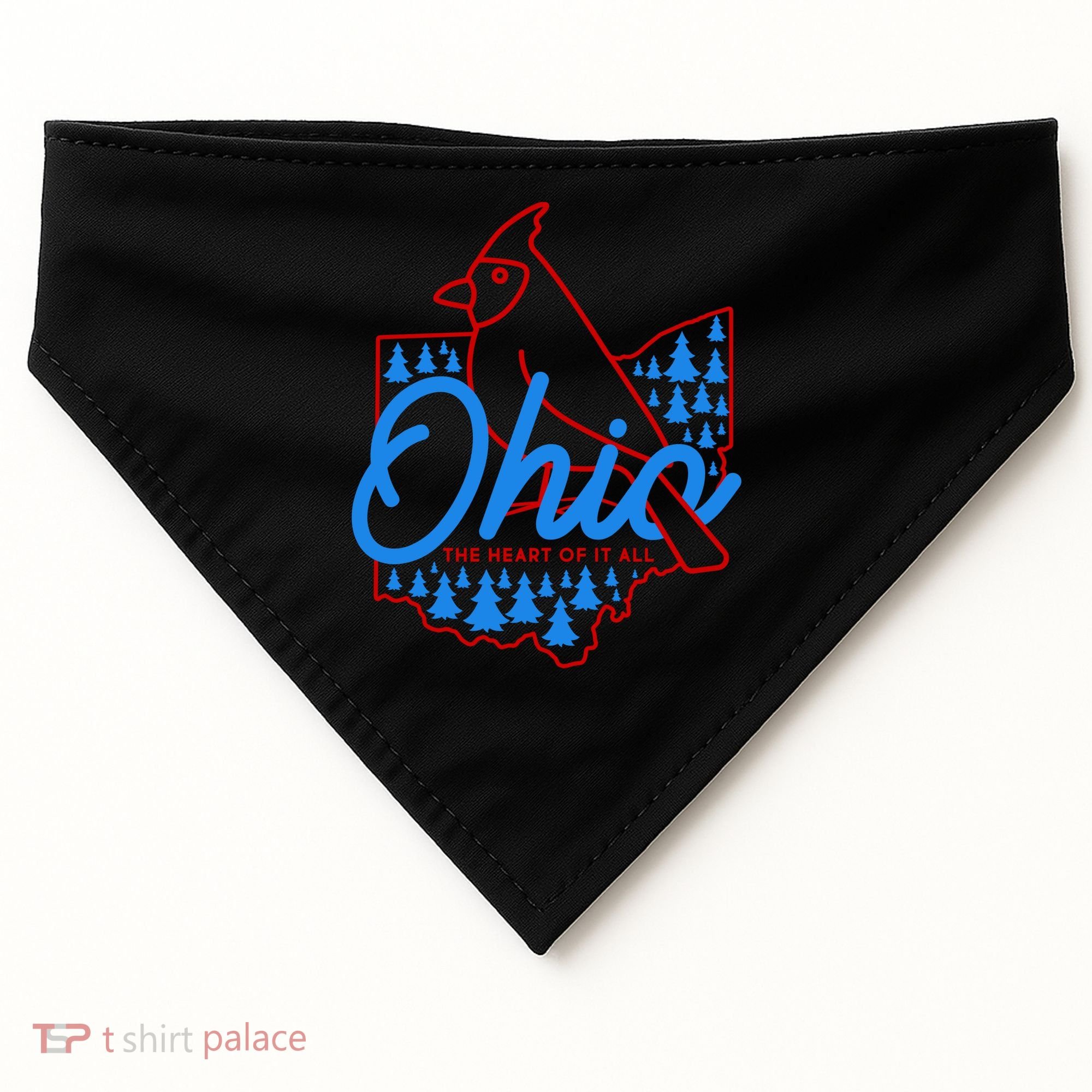 Ohio The Heart Of It All State Bird Cardinal USA-Made Doggie Bandana