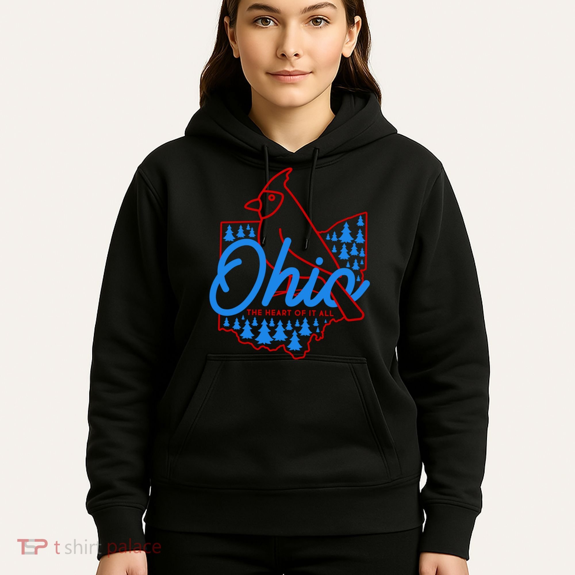 Ohio The Heart Of It All State Bird Cardinal Hoodie