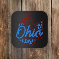 Ohio The Heart Of It All State Bird Cardinal Coaster thumb 0