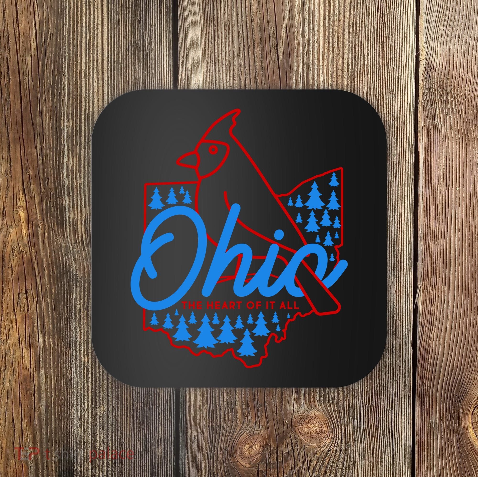 Ohio The Heart Of It All State Bird Cardinal Coaster