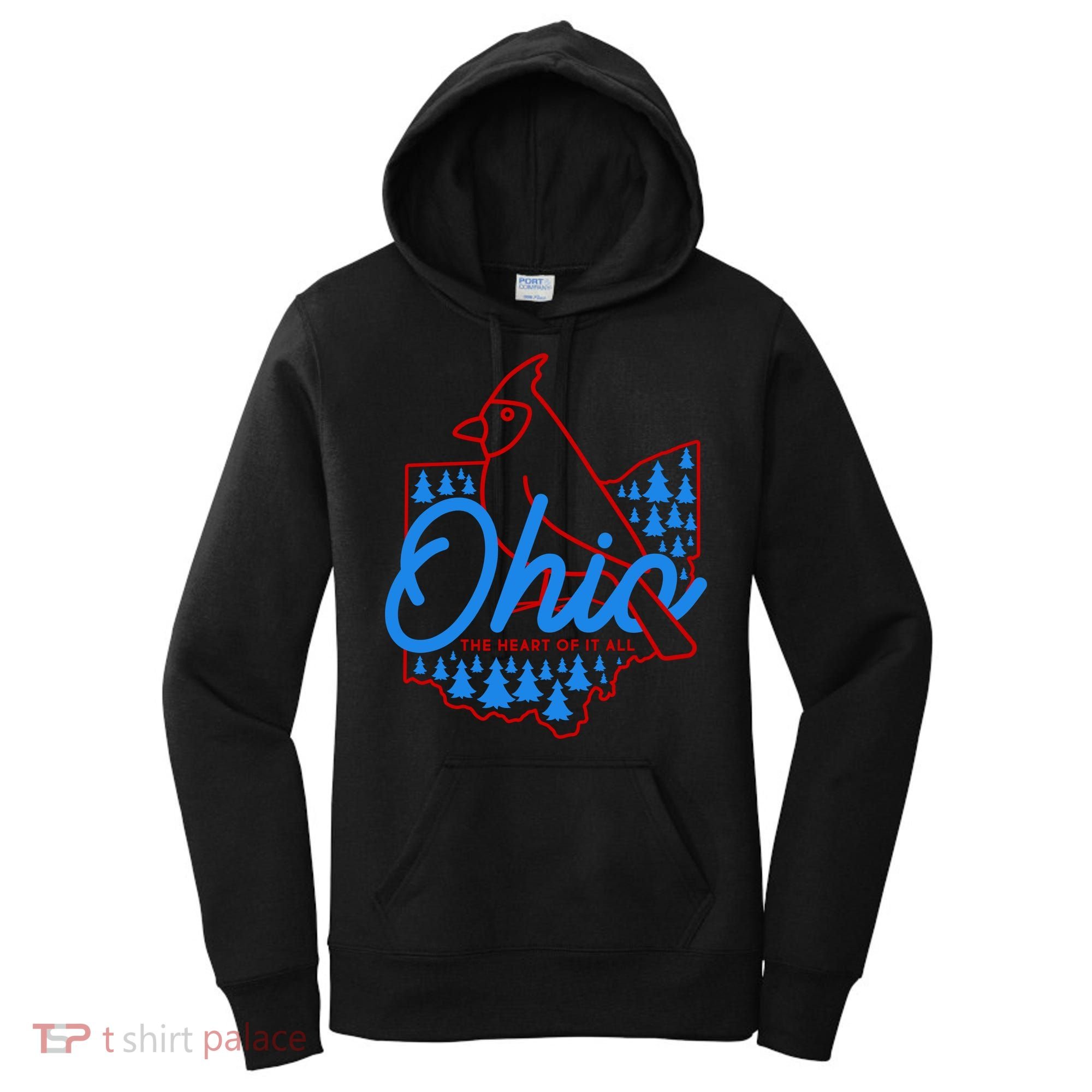 Ohio The Heart Of It All State Bird Cardinal Women's Hoodie