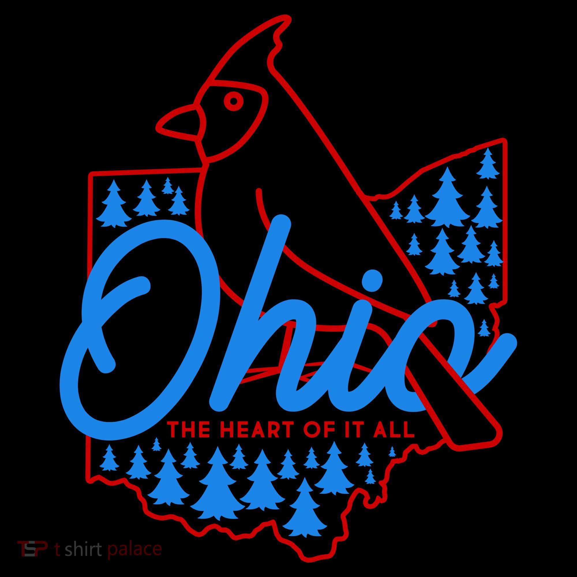 Ohio The Heart Of It All State Bird Cardinal Women's Hoodie