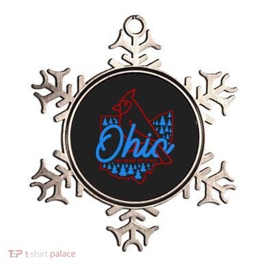 Ohio The Heart Of It All State Bird Cardinal Ornament